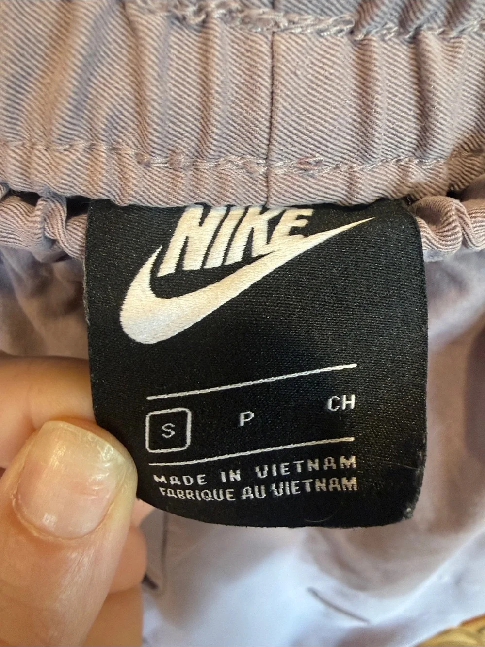 707 Nike Sportswear Women’s Small Woven Jogger Pants Lavender Gray Swoosh